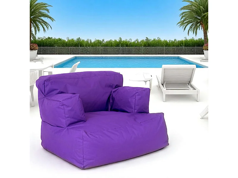 Pouf XXL extérieur avec accoudoirs - violet ARTA
