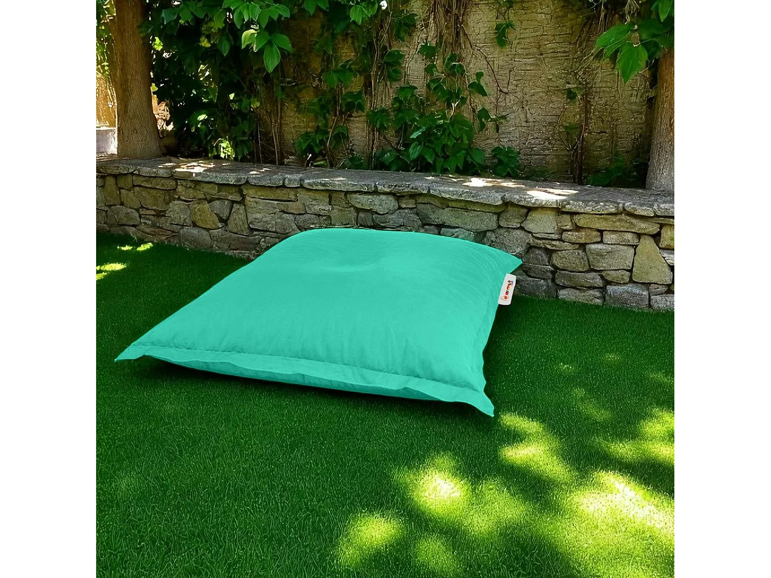 Pouf coussin de sol extérieur turquoise - 100 cm ARTA