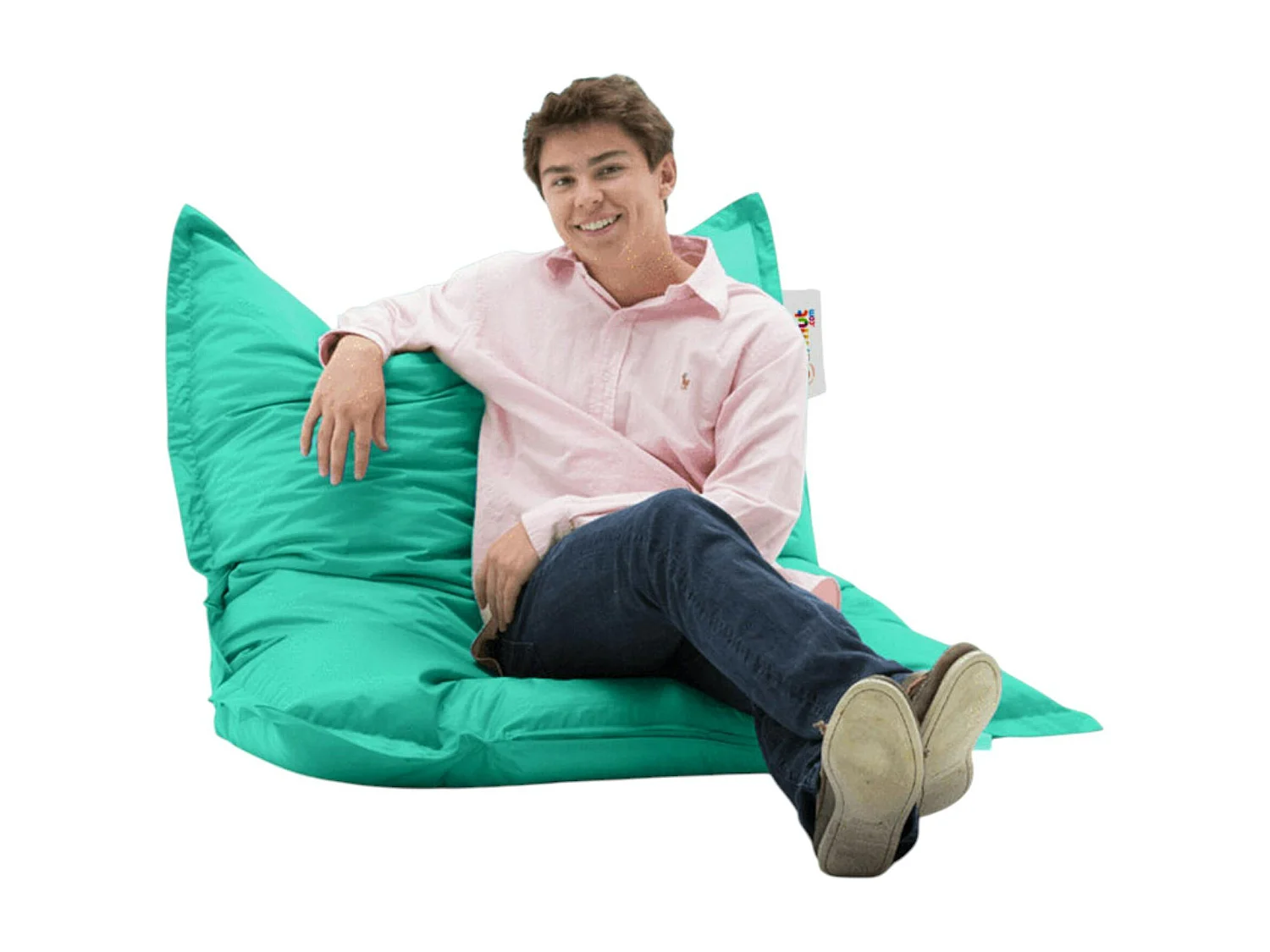 Pouf coussin de sol extérieur turquoise - 100 cm ARTA