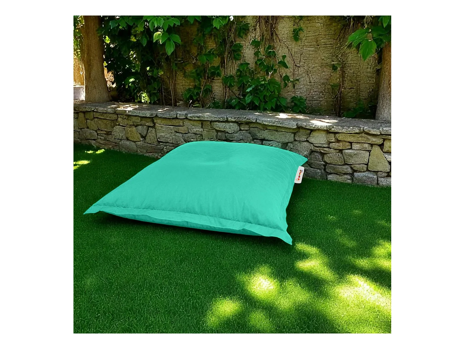 Pouf coussin de sol extérieur turquoise - 100 cm ARTA