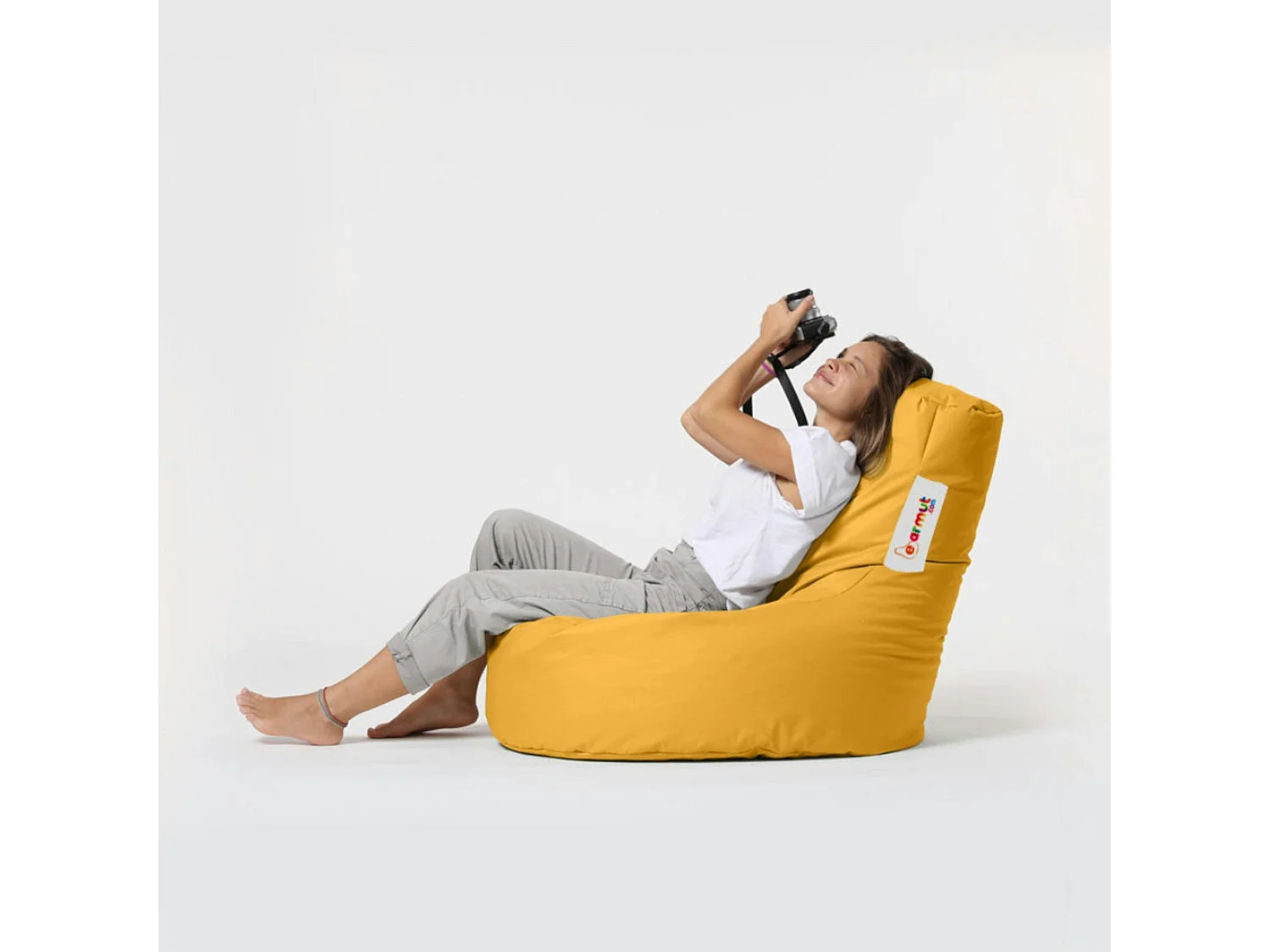 Pouf poire extérieur jaune ARTA