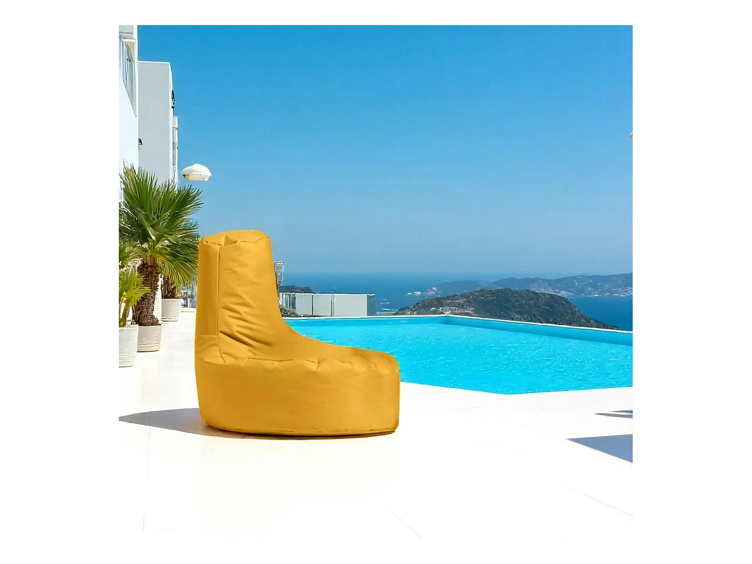 Pouf poire extérieur jaune ARTA