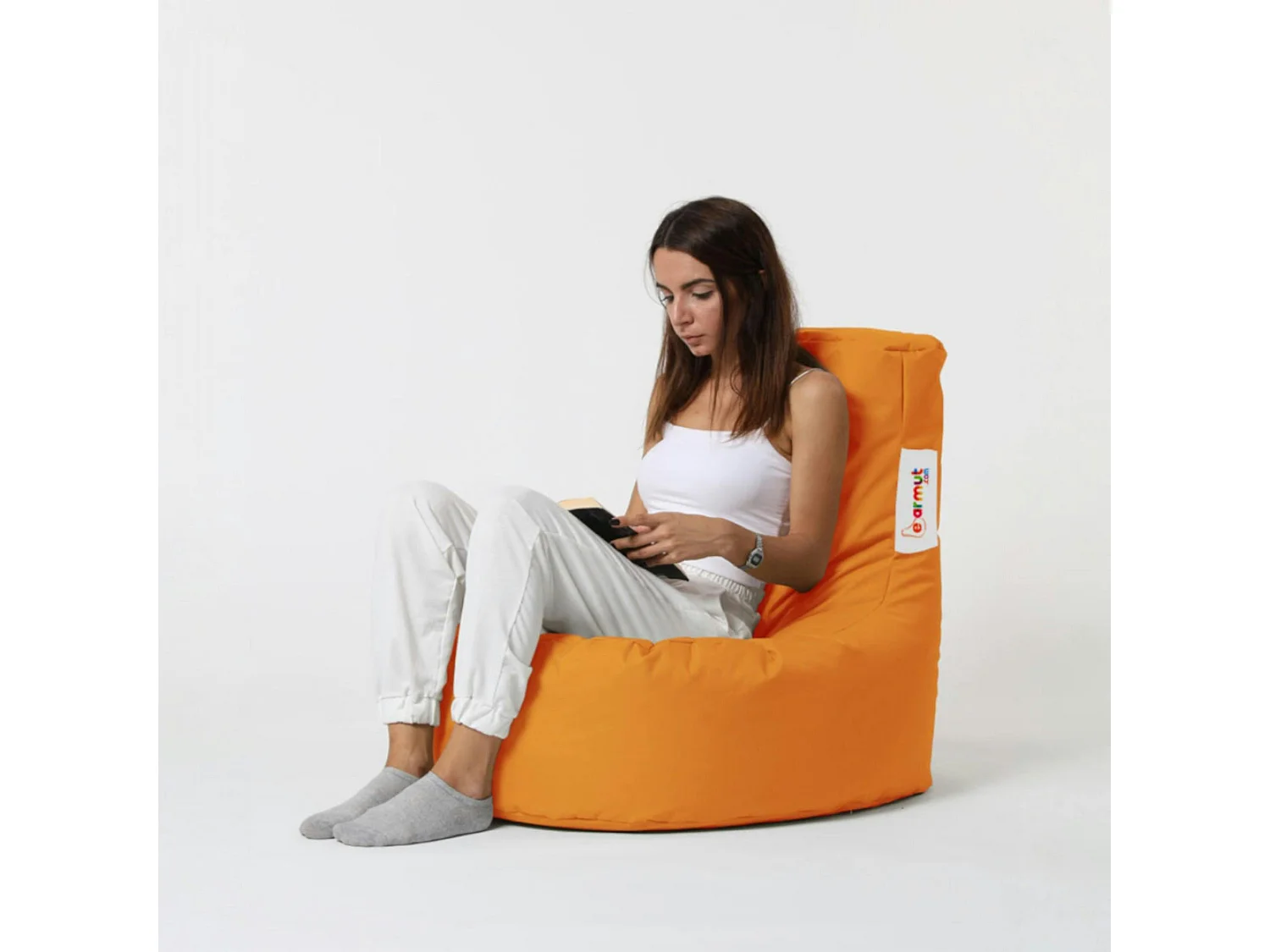 Pouf poire extérieur orange ARTA