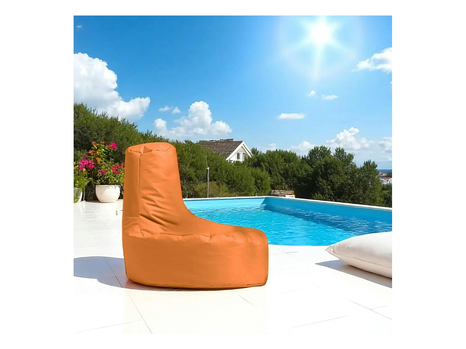 Pouf poire extérieur orange ARTA