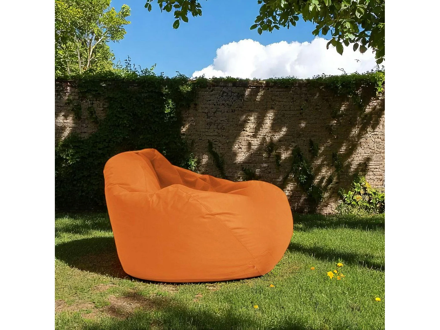 Pouf poire géant extérieur orange ARTA