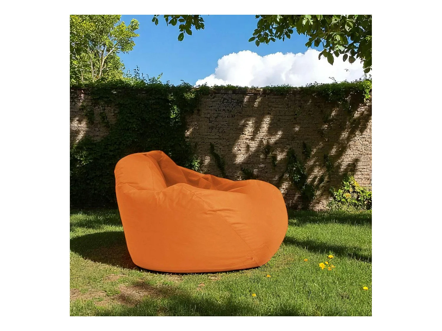 Pouf poire géant extérieur orange ARTA