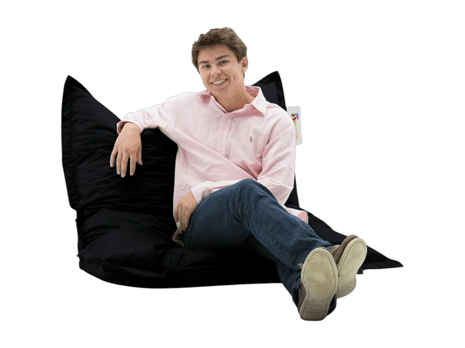 Pouf coussin de sol extérieur noir - 100 cm ARTA