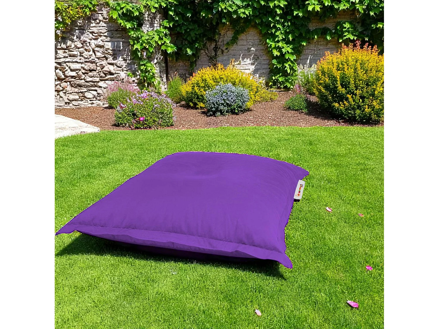 Pouf coussin de sol extérieur violet - 100 cm ARTA