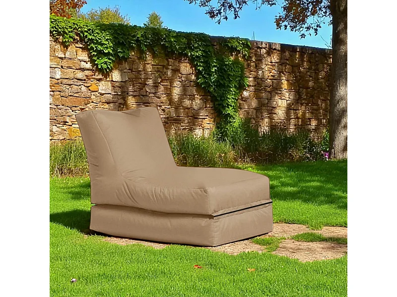 Pouf bain de soleil extérieur taupe ARTA