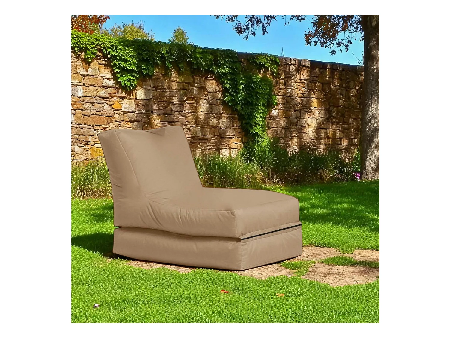 Pouf bain de soleil extérieur taupe ARTA
