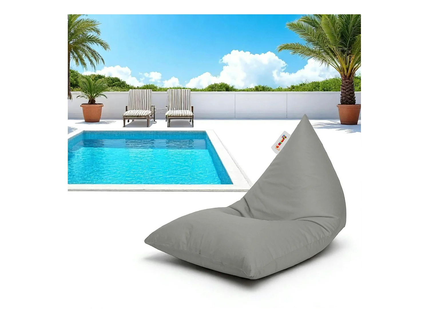 Pouf berlingot extérieur gris ARTA