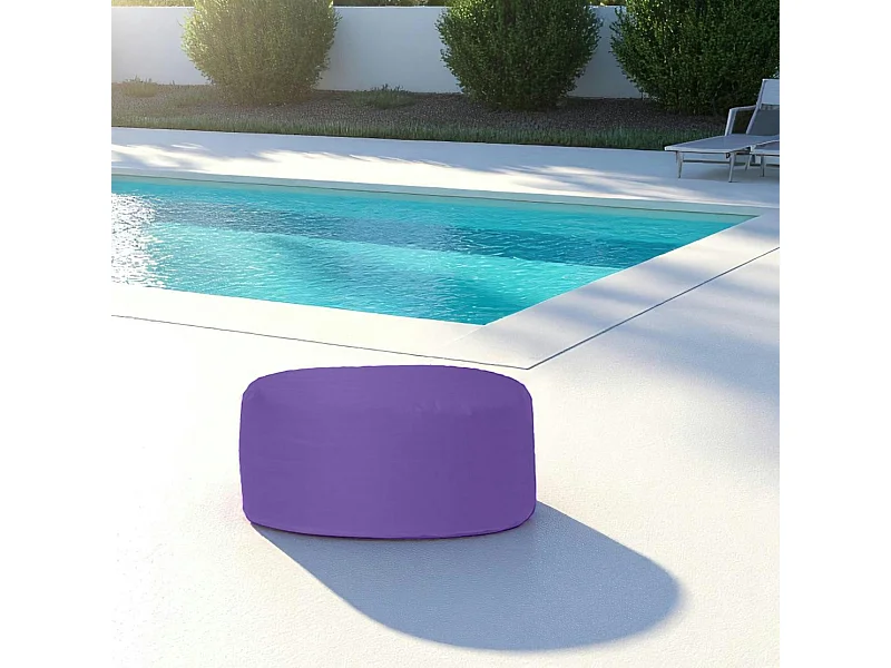 Pouf extérieur imperméable violet - forme ronde ARTA