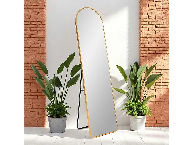 Miroir sur pied avec cadre doré 40x150 cm SEOUL