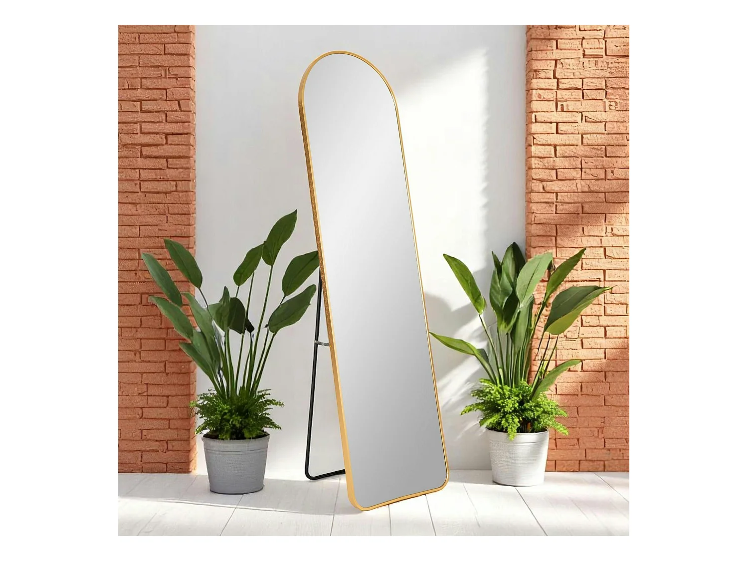 Miroir sur pied avec cadre doré 40x150 cm SEOUL