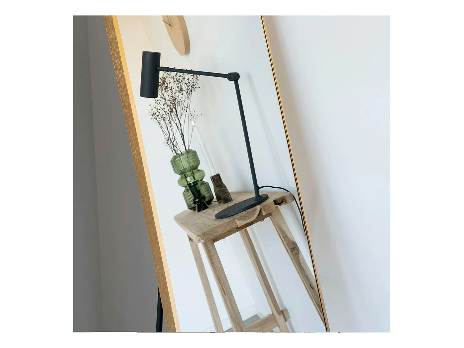 Miroir sur pied avec cadre doré 40x150 cm SEOUL