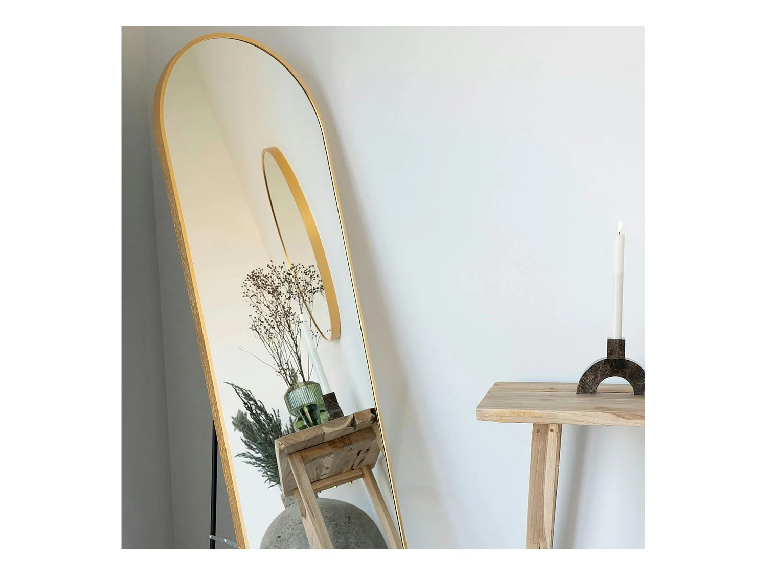 Miroir sur pied avec cadre doré 40x150 cm SEOUL