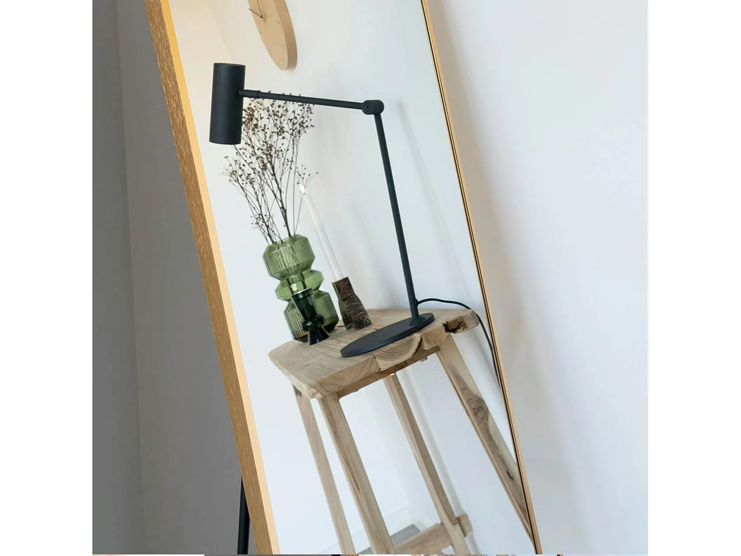 Miroir sur pied avec cadre doré 40x150 cm SEOUL