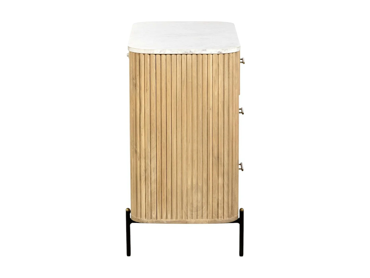 Commode en bois de manguier et marbre 3 tiroirs MASSA