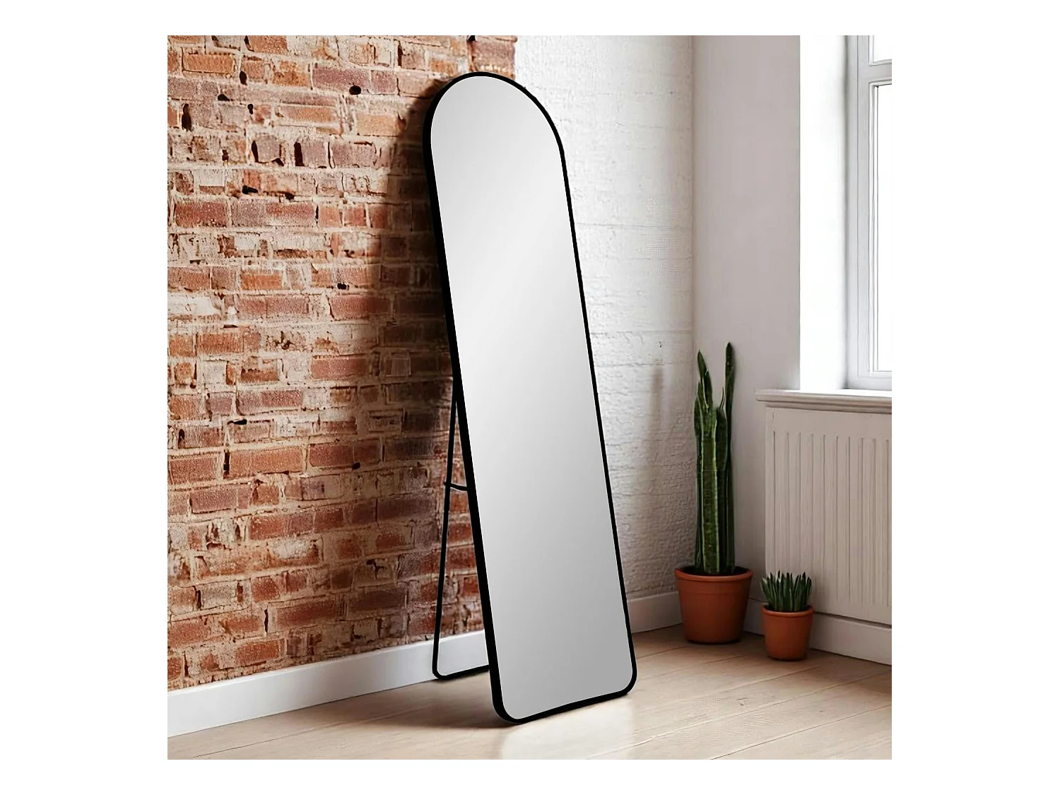 Miroir sur pied avec cadre noir 40x150 cm SEOUL