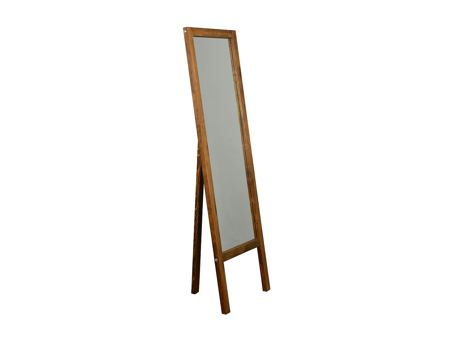 Miroir vertical sur pied - bois brun, 2 crochets HILO