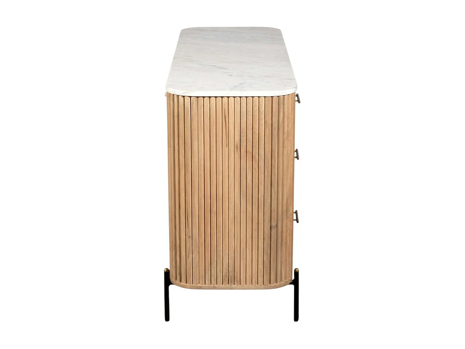 Commode en bois de manguier et marbre 6 tiroirs MASSA