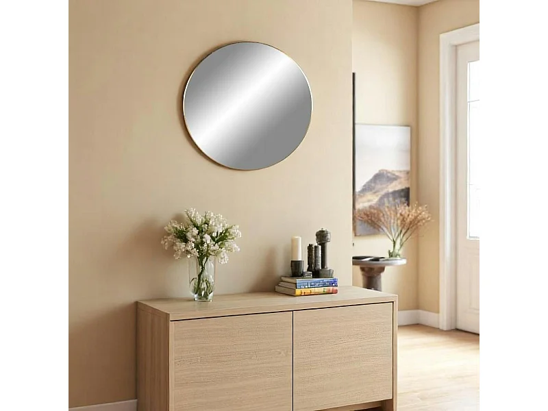 Miroir rond avec cadre doré ø80 cm SEOUL