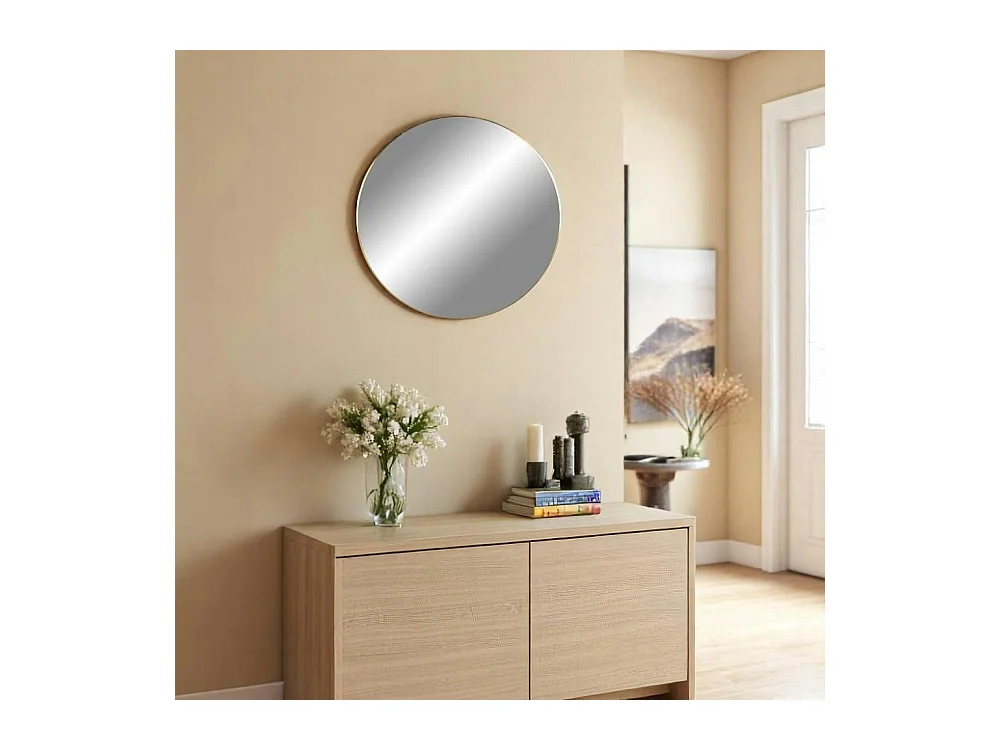 Miroir rond avec cadre doré ø80 cm SEOUL