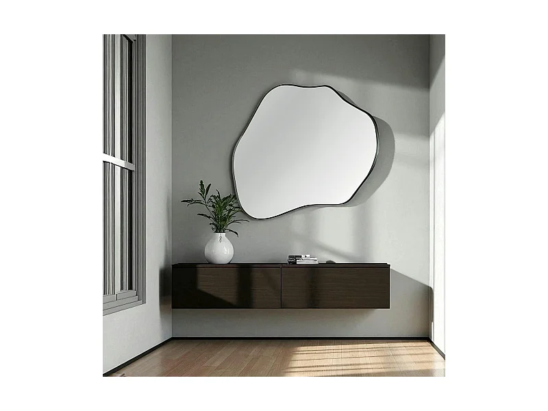 Miroir design organique - bords noirs BRIG