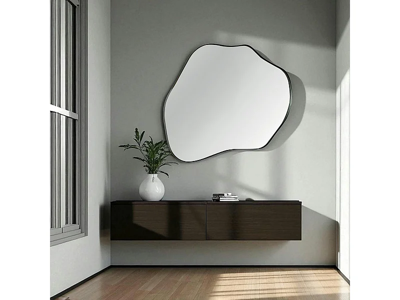 Miroir design organique - bords noirs BRIG