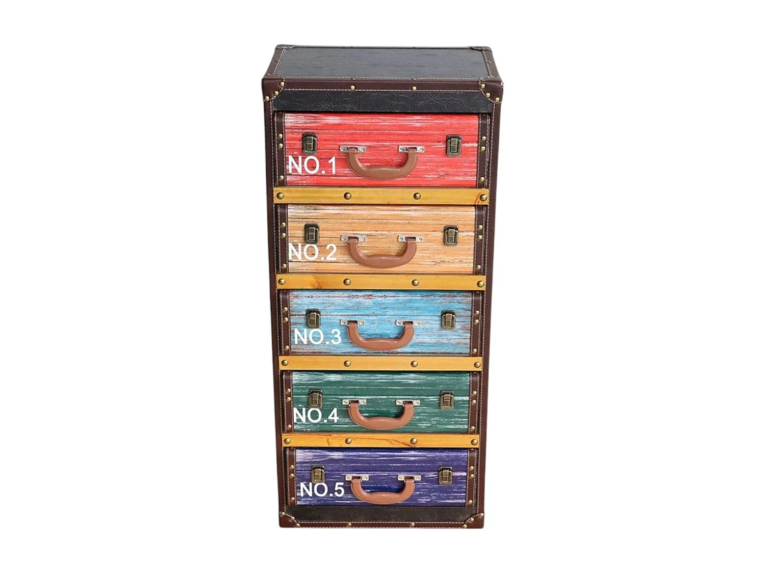 Chiffonnier façon valises colorées PUNO