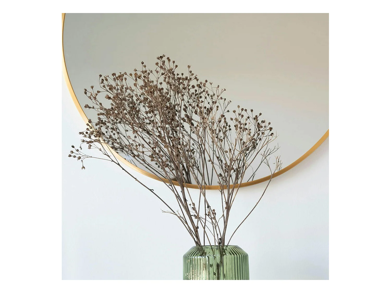 Miroir rond avec cadre en aluminium doré ø80 cm SEOUL