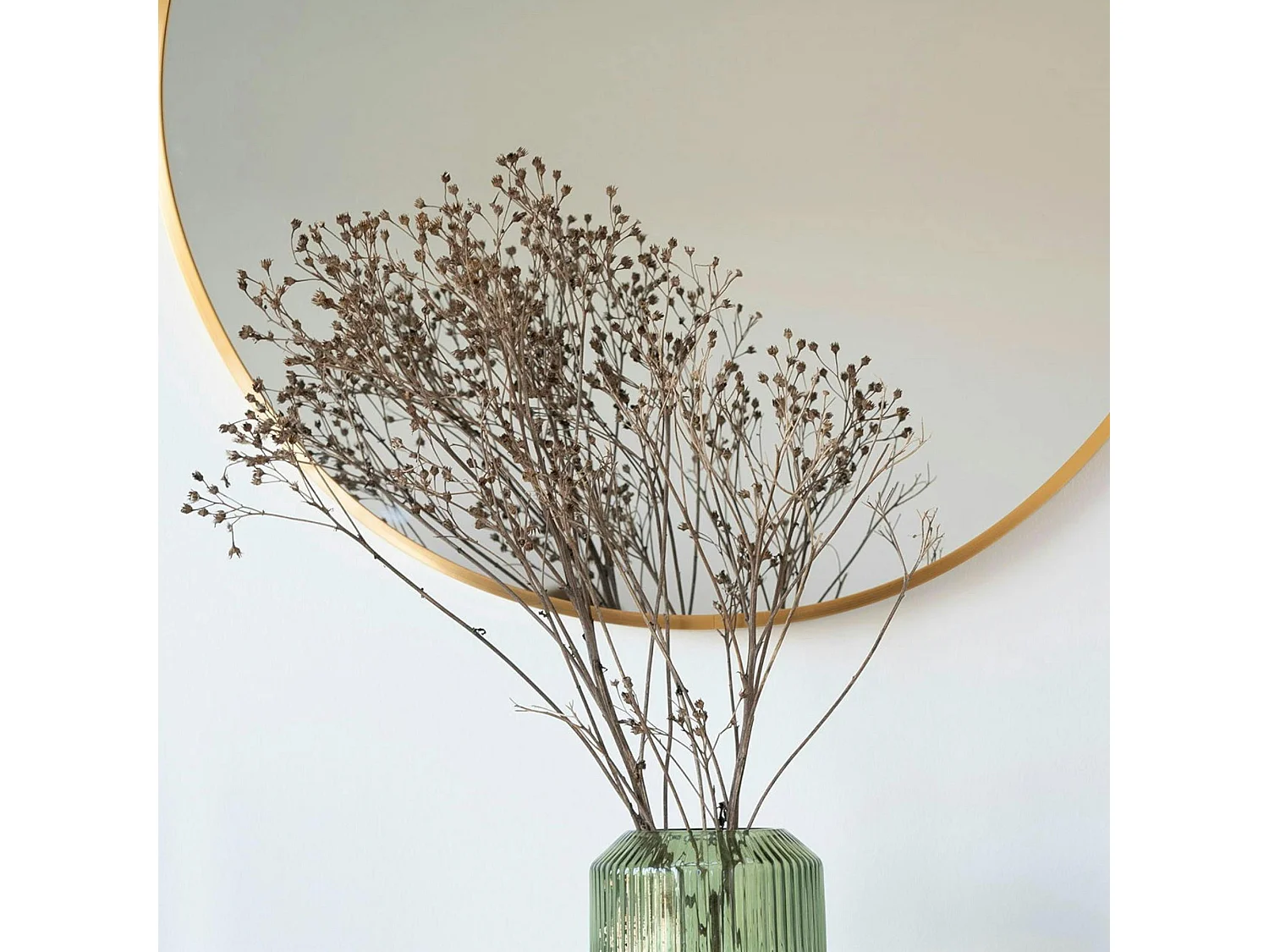 Miroir rond avec cadre en aluminium doré ø60 cm SEOUL