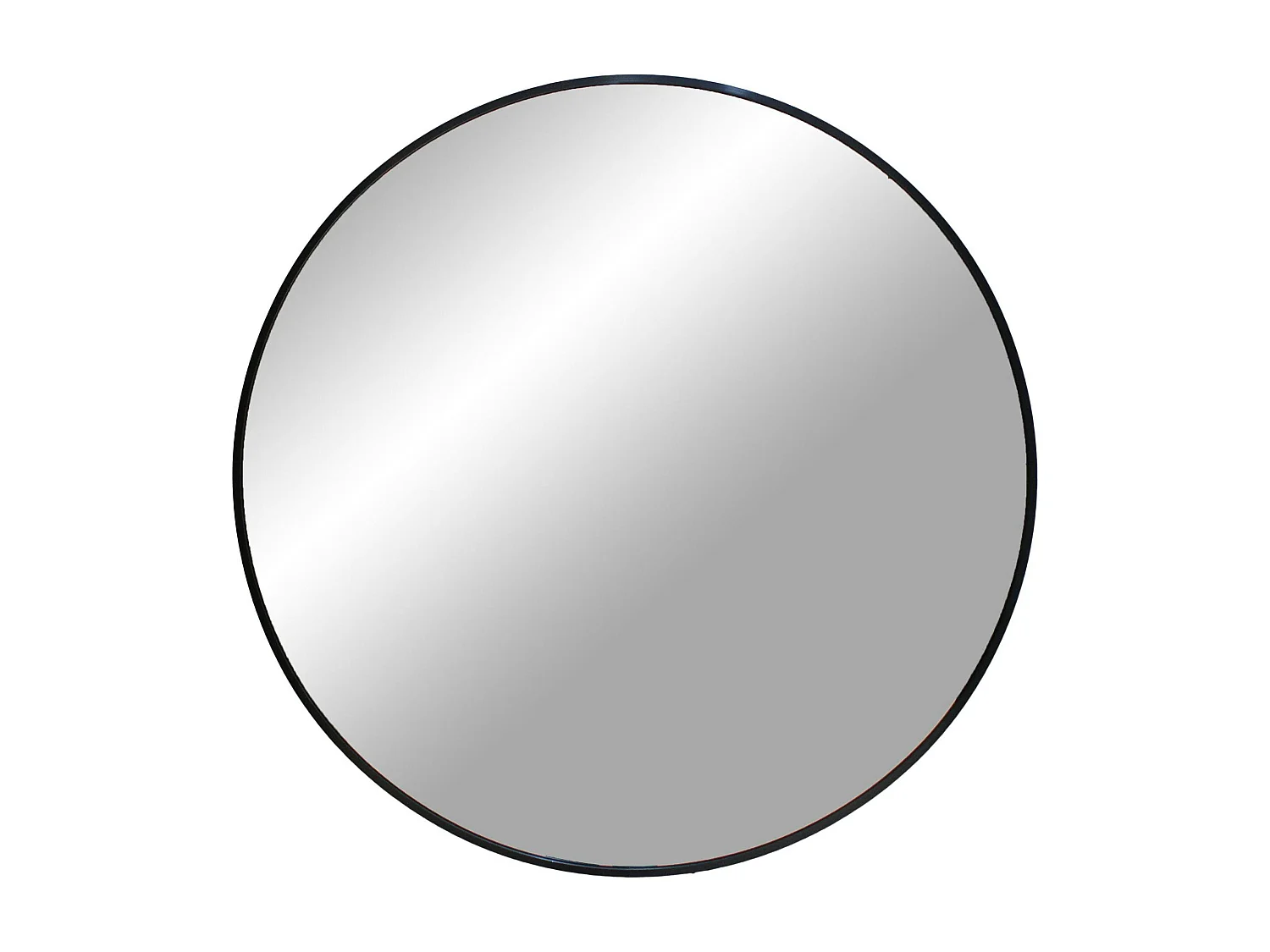 Miroir rond avec cadre en aluminium noir ø60 cm SEOUL