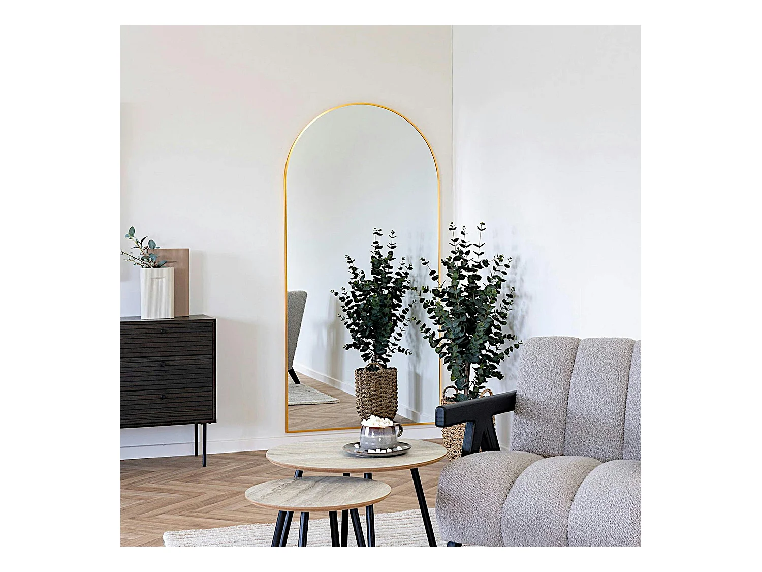 Miroir arche avec cadre doré 90x180 cm SEOUL