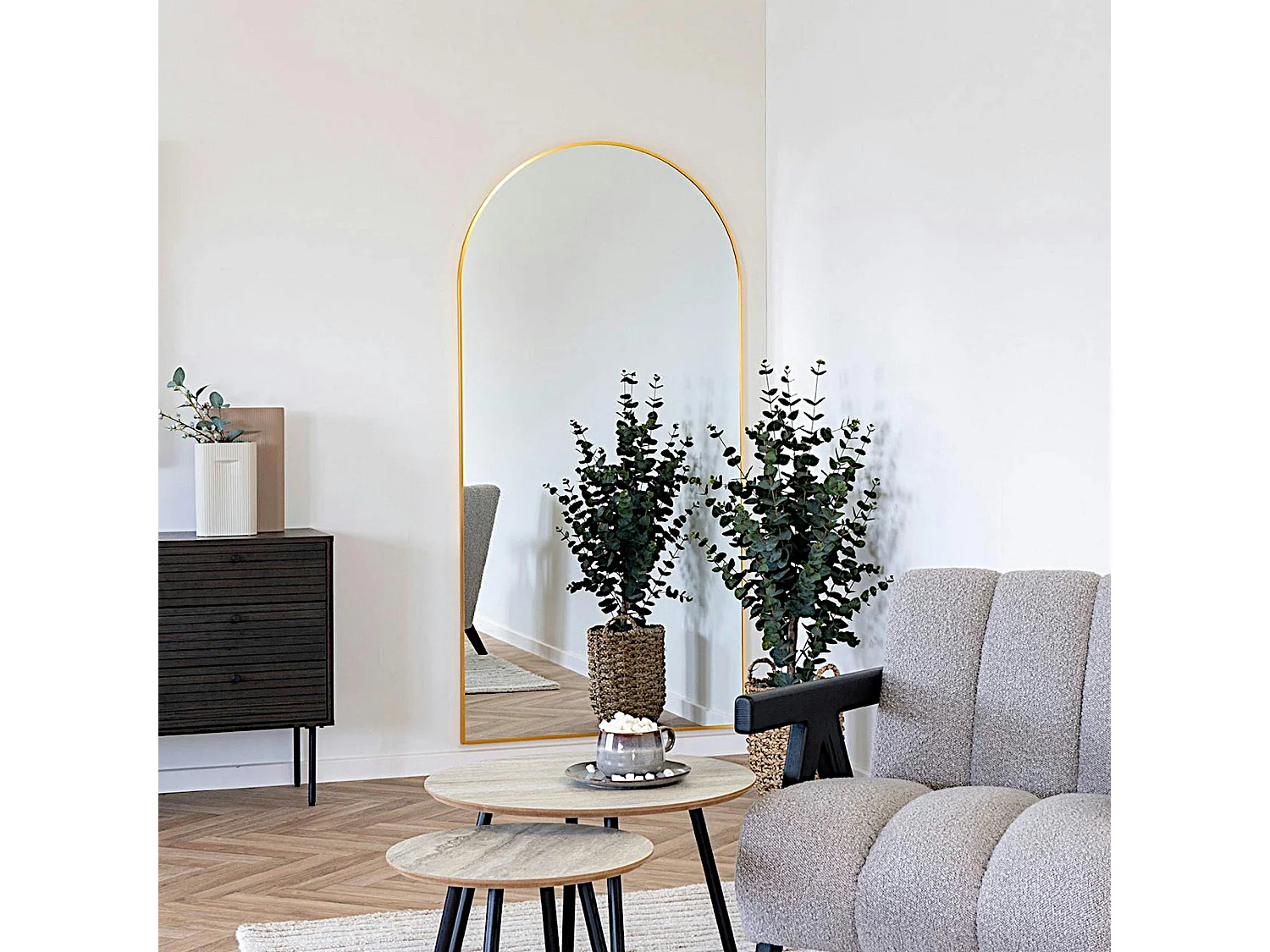 Miroir arche avec cadre doré 90x180 cm SEOUL