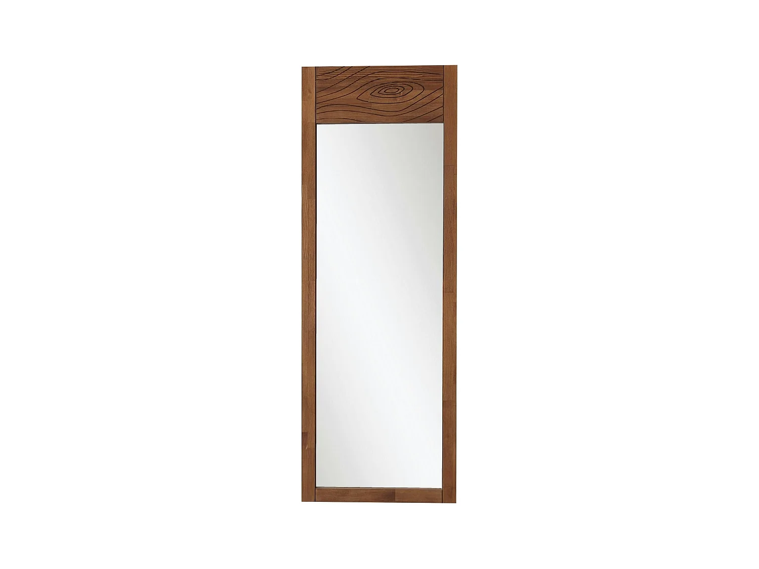 Miroir vertical en bois brun - motif tronc d'arbre HILO