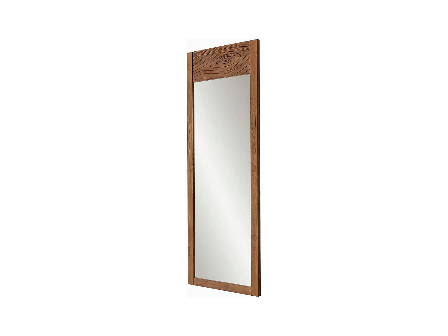 Miroir vertical en bois brun - motif tronc d'arbre HILO