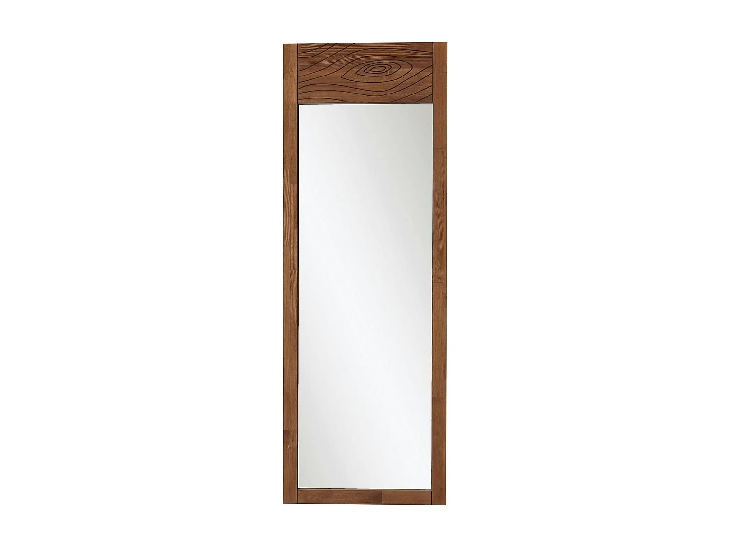 Miroir vertical en bois brun - motif tronc d'arbre HILO
