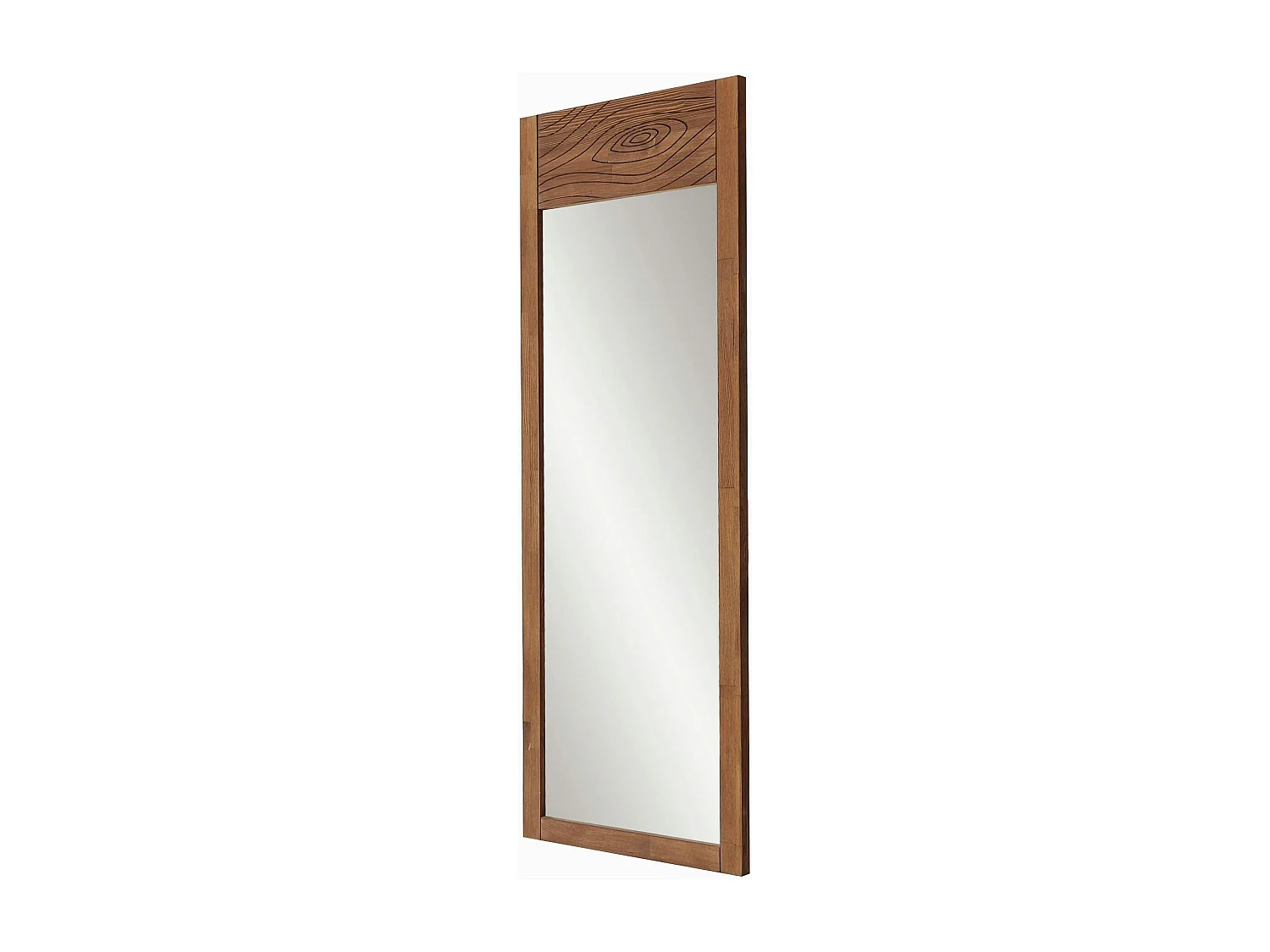 Miroir vertical en bois brun - motif tronc d'arbre HILO