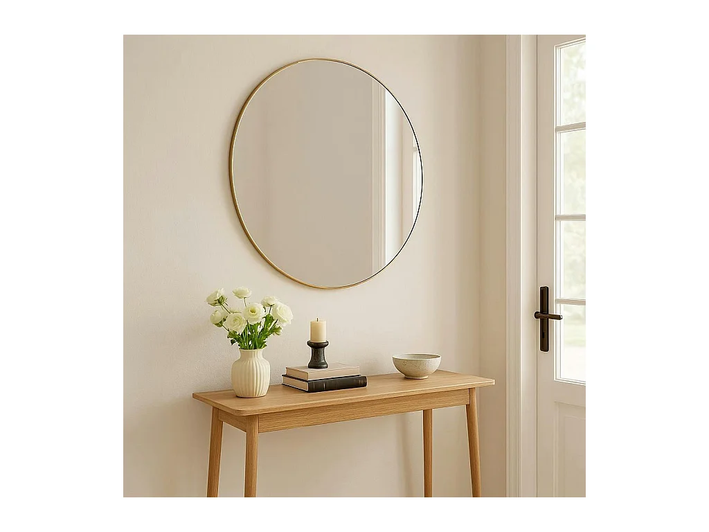 Miroir rond avec cadre doré ø100 cm SEOUL