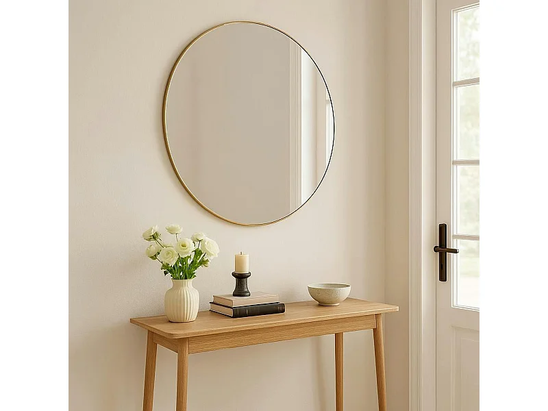 Miroir rond avec cadre doré ø100 cm SEOUL