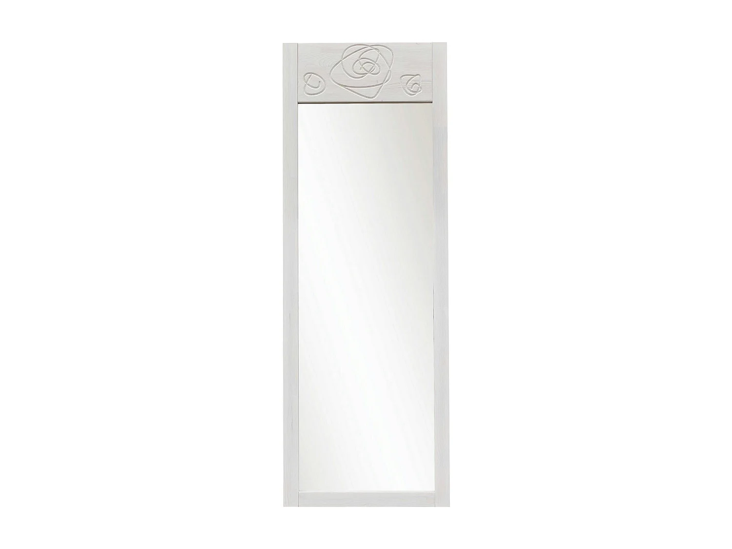 Miroir vertical blanc - motif rose HILO
