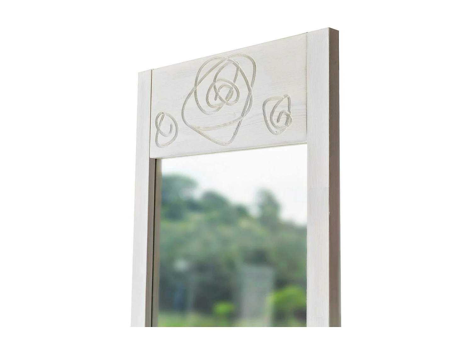 Miroir vertical blanc - motif rose HILO