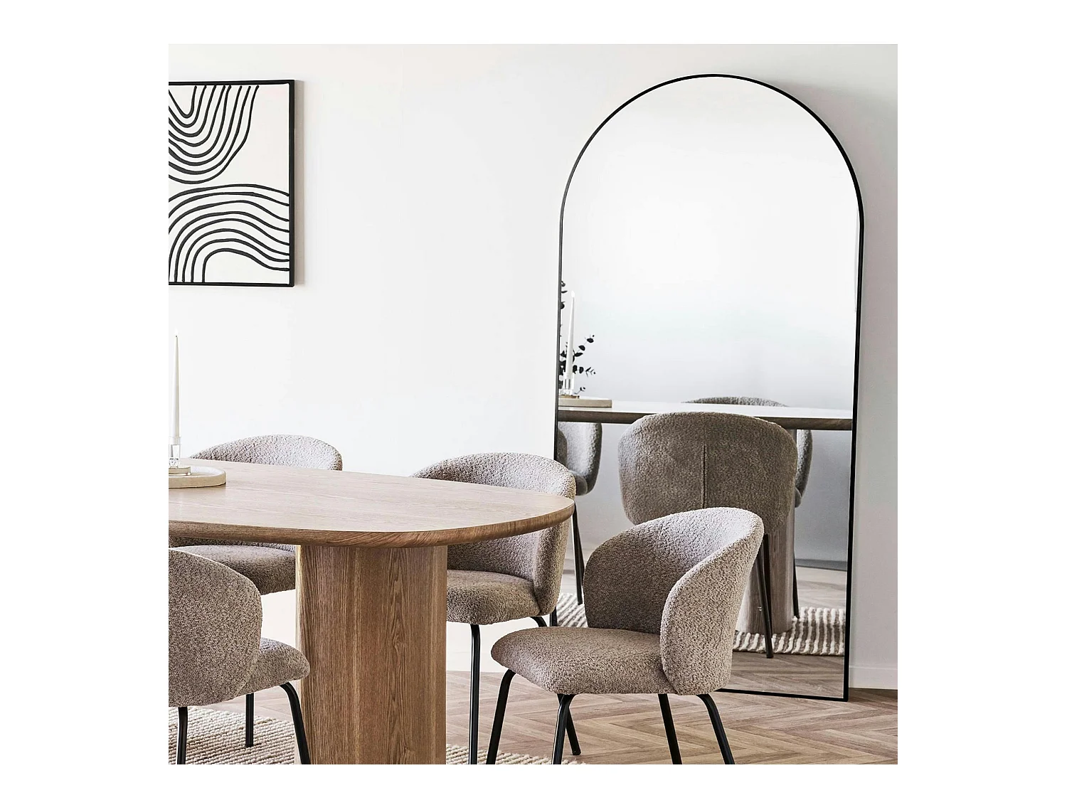 Miroir arche avec cadre noir 90x180 cm SEOUL