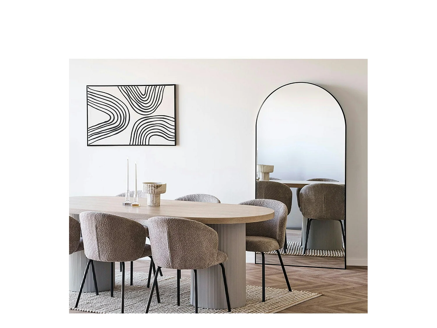 Miroir arche avec cadre noir 90x180 cm SEOUL