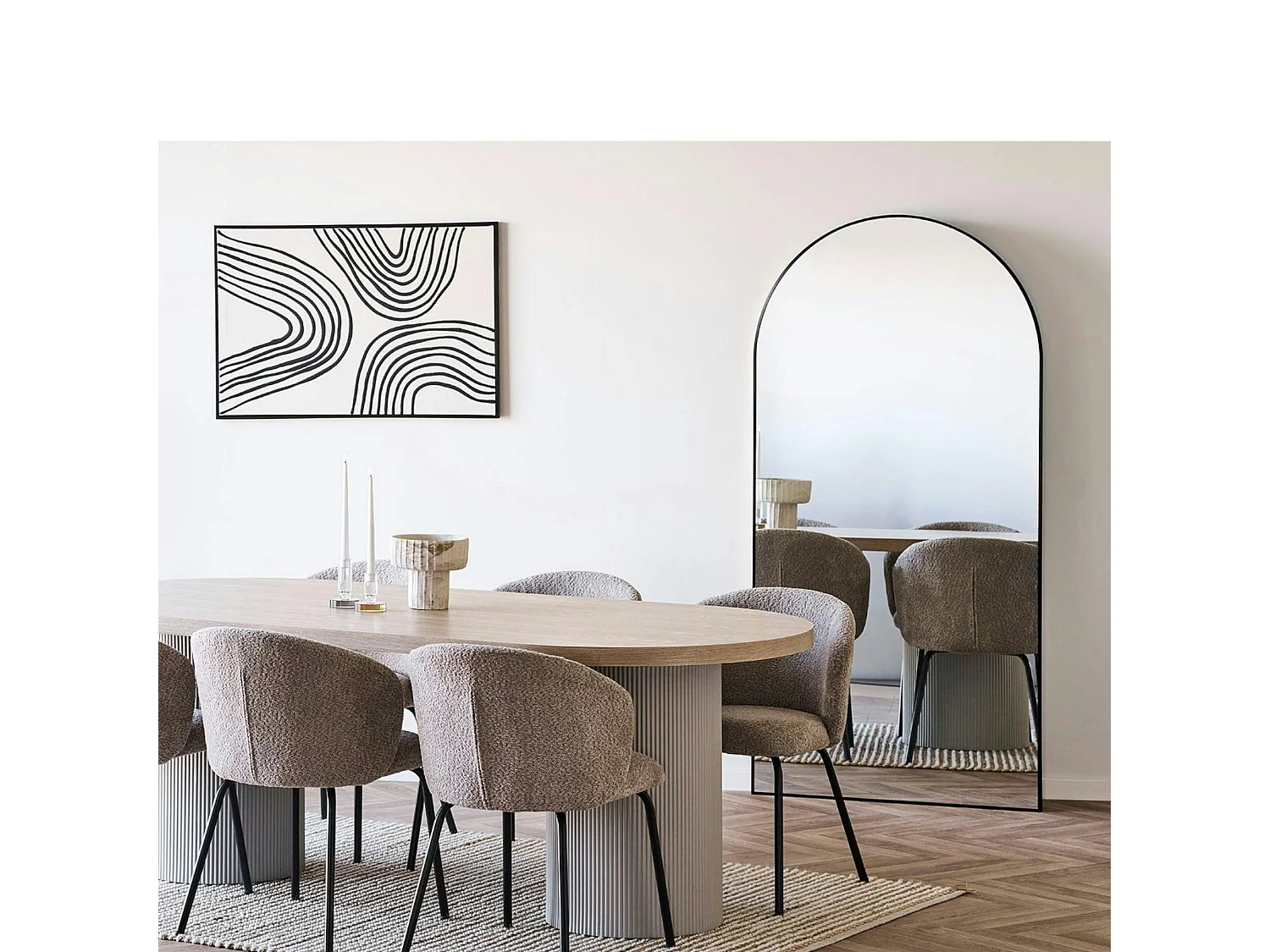 Miroir arche avec cadre noir 90x180 cm SEOUL