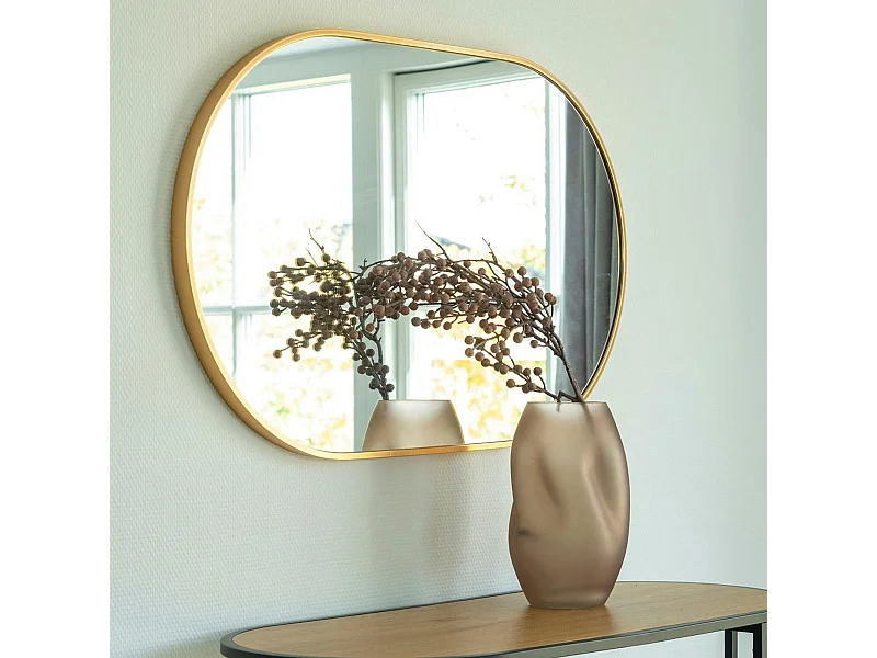 Miroir ovale avec cadre doré 50x80 cm SEOUL