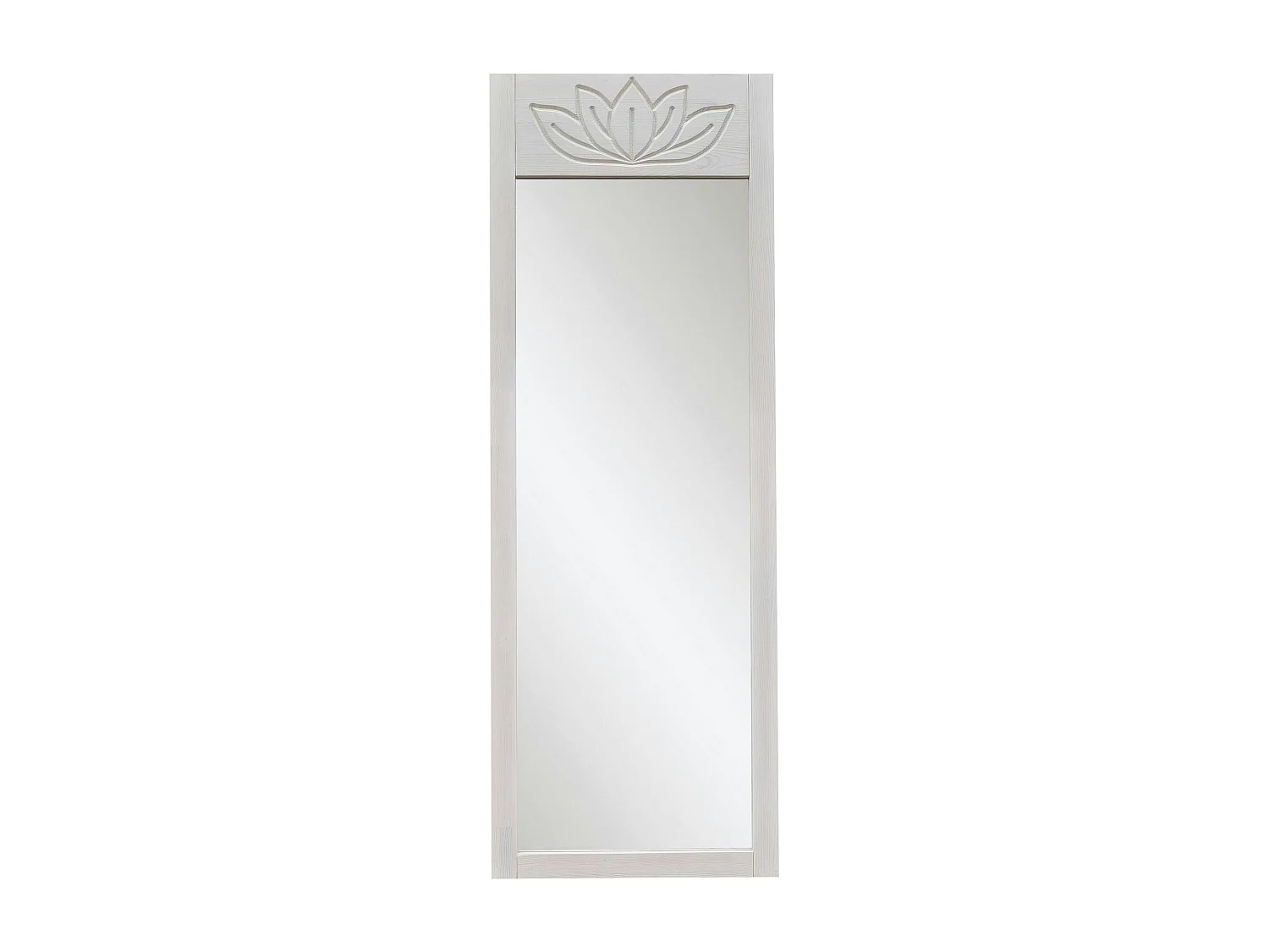 Miroir vertical blanc - motif lotus, 155 cm HILO