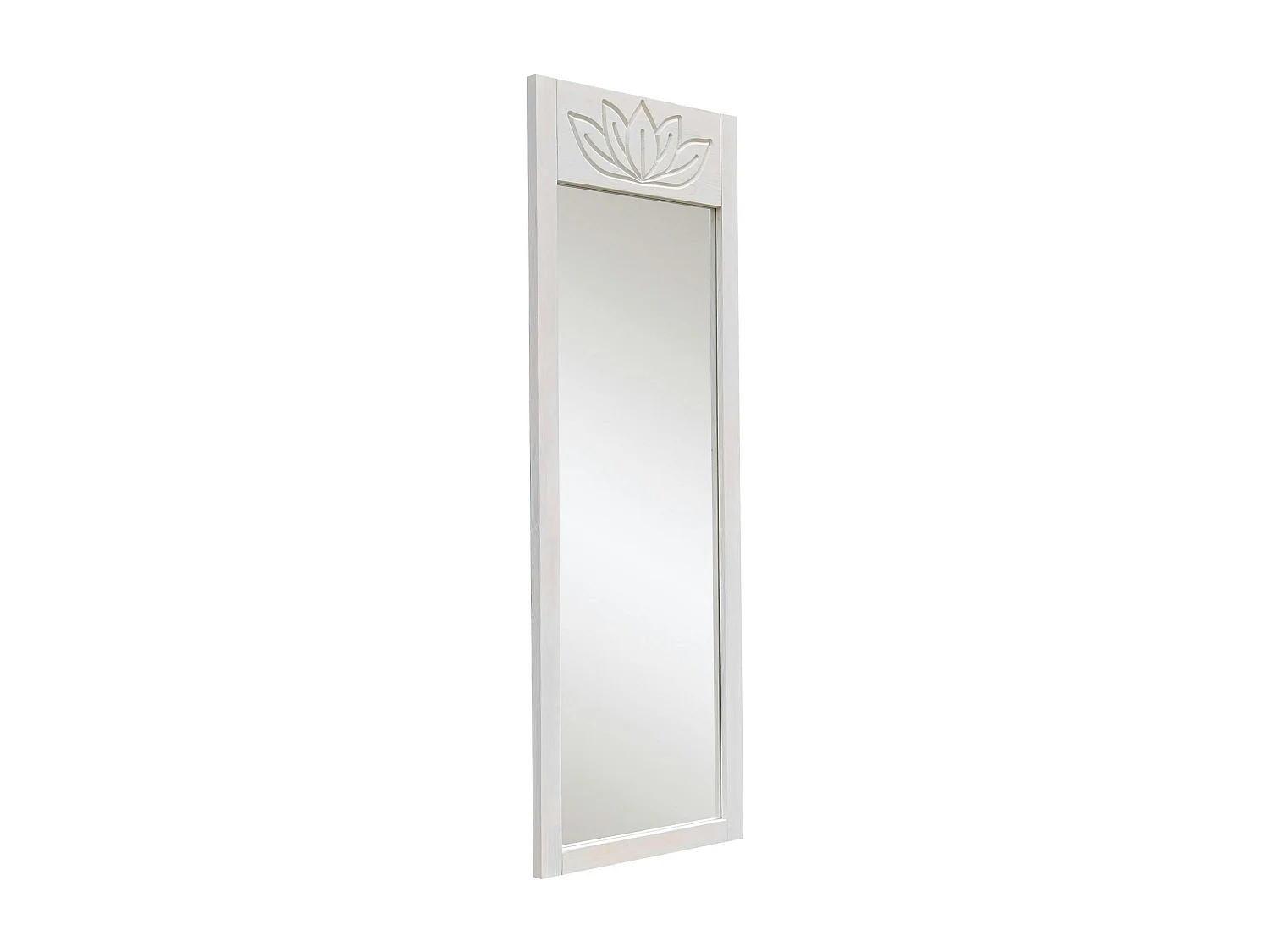 Miroir vertical blanc - motif lotus, 155 cm HILO