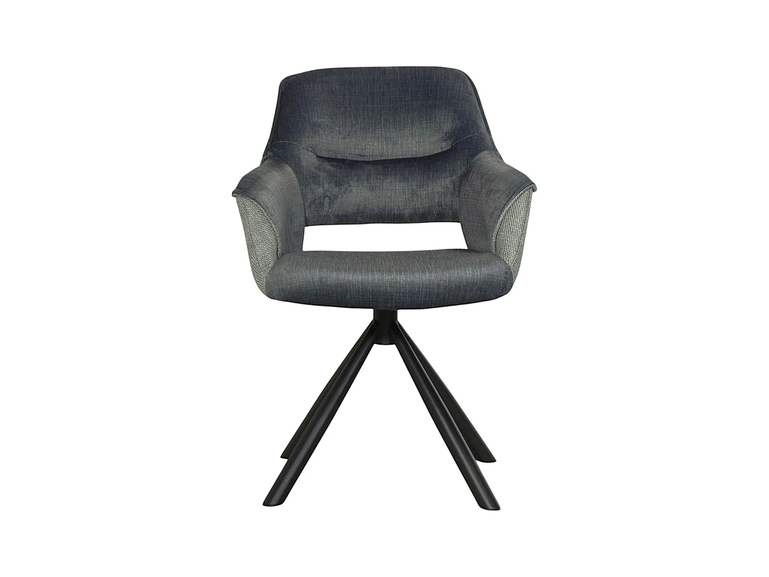 Fauteuil pivotant bi-matière, couleur lagon (lot de 2) IENA